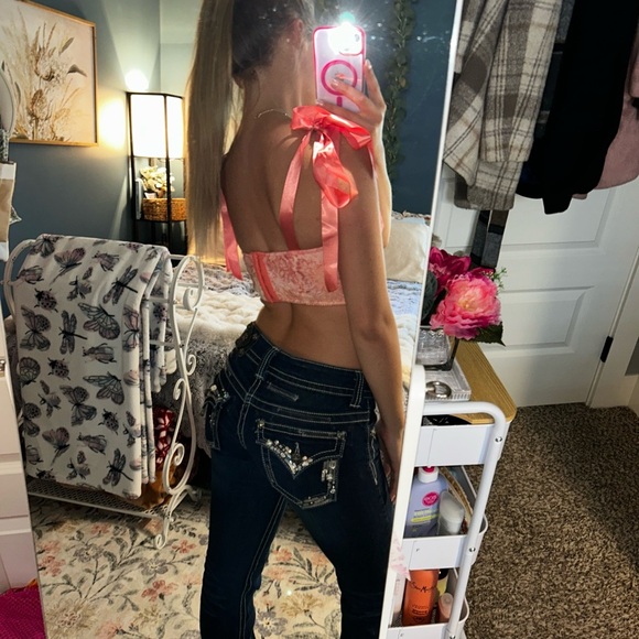 Urban Outfitters Peach Lace Bustier - Picture 2 of 5